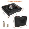 3300W Portable Camping Stove Butane Canister Dual Fuel Burner Piezo Electric Ignition Single Burner with Automatic Tank Ejection Overpressure Cut Off