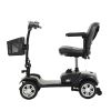 Four wheels Compact Travel Mobility Scooter with 300W Motor for Adult-300lbs, Metallic Gray