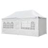 10X20ft EZ Pop Up Canopy Folding Gazebo/White