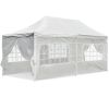 10X20ft EZ Pop Up Canopy Folding Gazebo/White