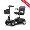 Four wheels Compact Travel Mobility Scooter with 300W Motor for Adult-300lbs, Metallic Gray