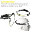 2PCS Headlamp COB LED Headlight USB Rechargeable Torch Work Light Bar Head Band