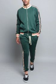 Sports Men Two-piece Suit (Option: Dark Green-M)