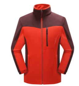 Cross-border Sources Of New Polar Fleece Warm Fleece Couple Cardigan Contrast (Option: Big red man-XL)