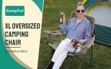 Oversized Folding Camping Chair, Heavy Duty Supports 300 LBS, Portable Chairs For Outdoor Lawn Beach Camp Picnic