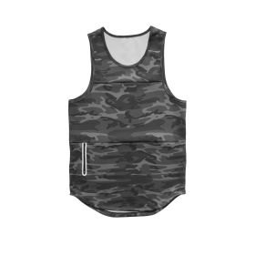 Mens Sports Vest Summer Quick Drying (Option: Grey camouflage light board-M)